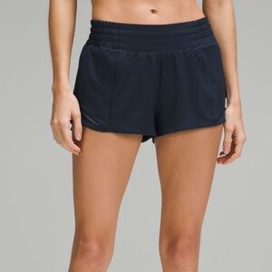 Navy Blue Lululemon Hotty Hot High Rise 2.5 Shorts